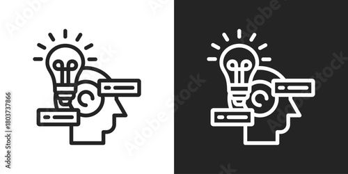 Insight Icon In Black And White Line Style