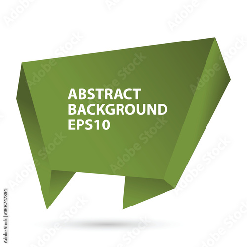 Green Origami Geometric Abstract Banner with Modern Folded Design