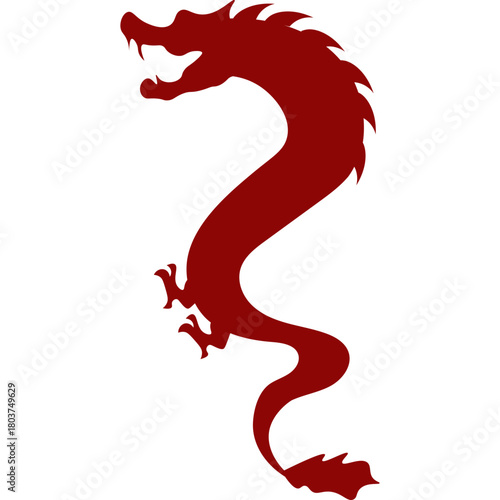 Chinese Dragon Mythical Silhouette