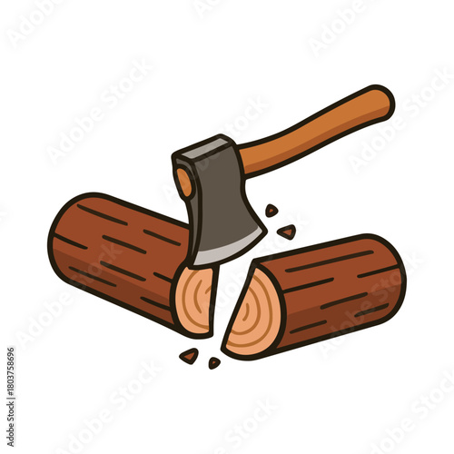 axe on a white background