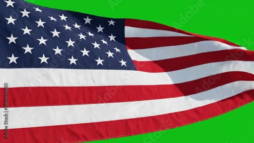 Wallpaper Mural Waving American Flag on Green Screen Background Torontodigital.ca