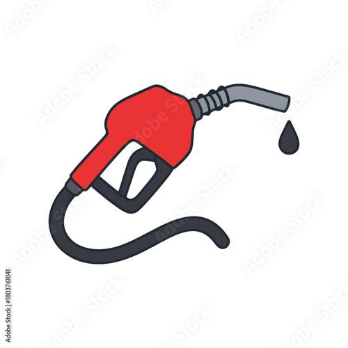 Gas Pump Nozzle Illustration on White Background
