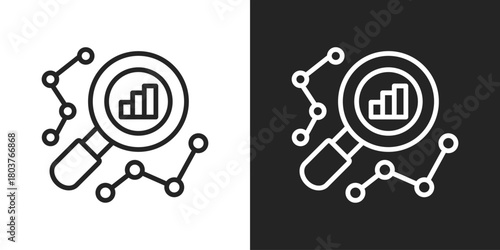 statistics Icon In Black And White Line Style