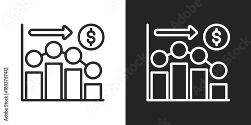 average Icon In Black And White Line Style