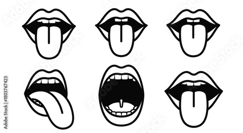 Mouth tongue vector illustration graphic design clipart images