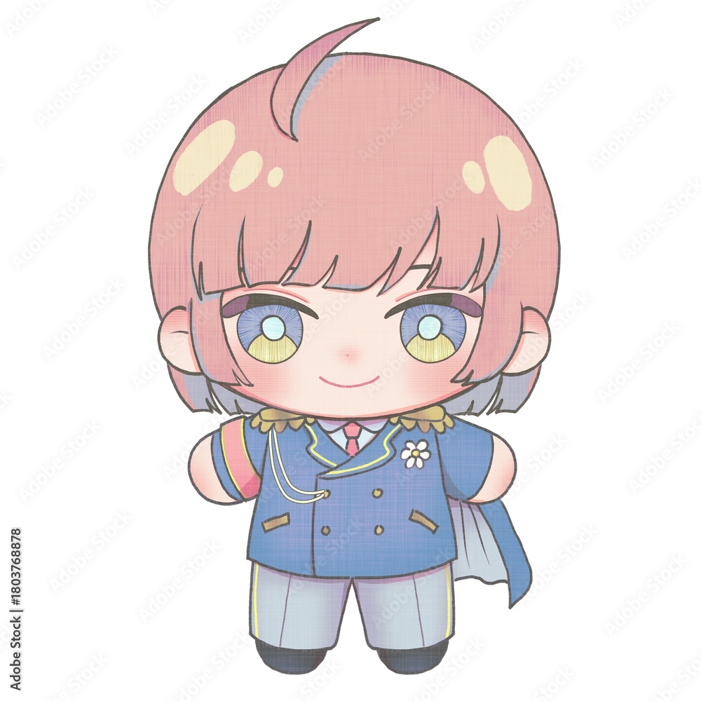 Obraz premium ぬい活！推し活！アニメ漫画のキャラクターぬいぐるみイラスト