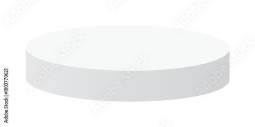 White cylinder platform for a minimalist product showcase isolated on transparent background-01