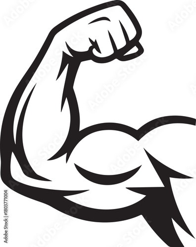 Flexed bicep muscle icon