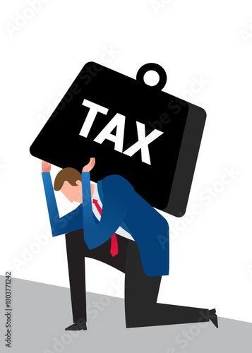 Shouldering a heavy tax burden stock illustration