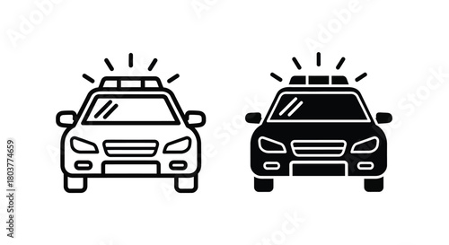 Police car vector icon illustration emergency vehicle law enforcement