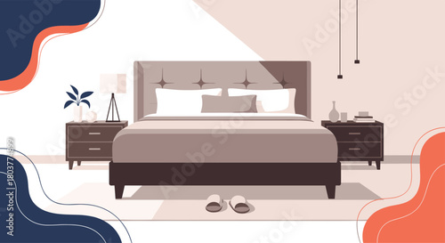 A serene bedroom sanctuary with a queen-size bed and cozy ambiance for relaxation and sleep.