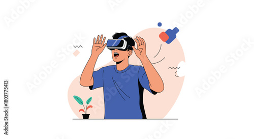 Exploring Immersive Virtual Realities with Advanced Headset Technology and Interactive Digital Environments.