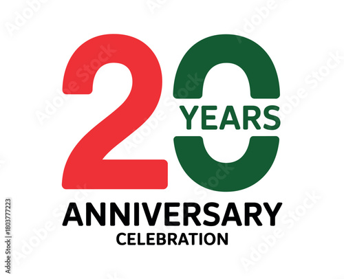 A bold graphic displays '20 YEARS ANNIVERSARY CELEBRATION' in a modern, clean font against a white background, signifying a significant milestone.