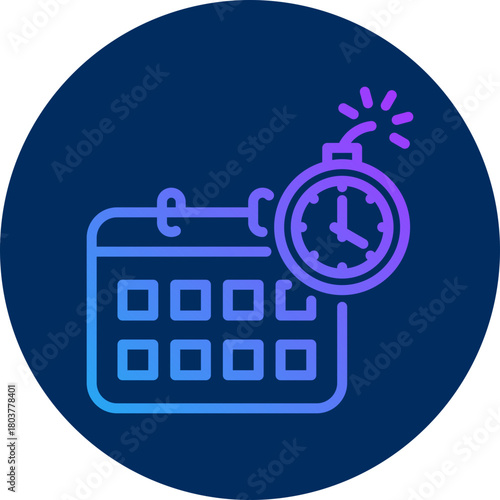 Deadline icon for business risk, website, application, printing, document, poster design, etc