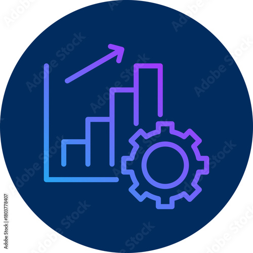 Process improvement icon for business risk, website, application, printing, document, poster design, etc