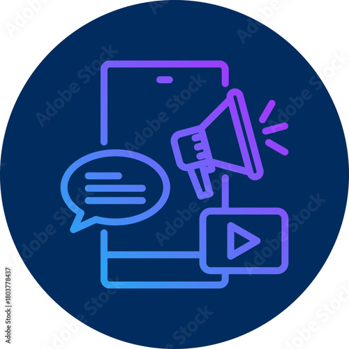 Advertisement icon for business risk, website, application, printing, document, poster design, etc