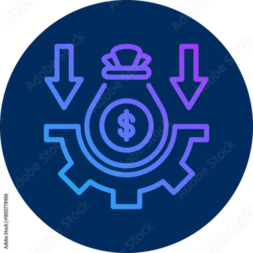 Loss icon for business risk, website, application, printing, document, poster design, etc