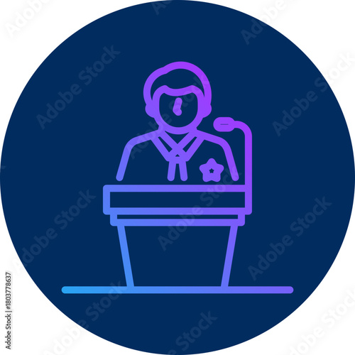 Politician icon for business risk, website, application, printing, document, poster design, etc