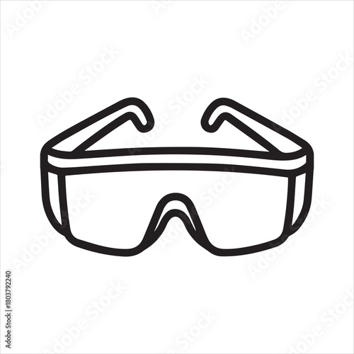Safety glasses outline icon vector