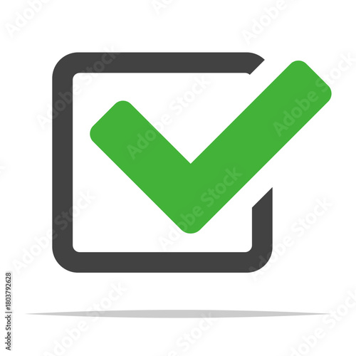 Free Download Check mark in outline box vector isolated illustration - GFXLoad