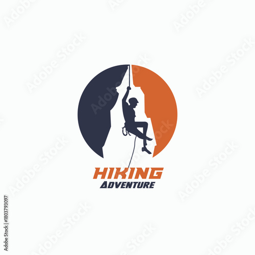 Inspiring hiking adventure graphic for outdoor enthusiasts and travel companies seeking bold imagery