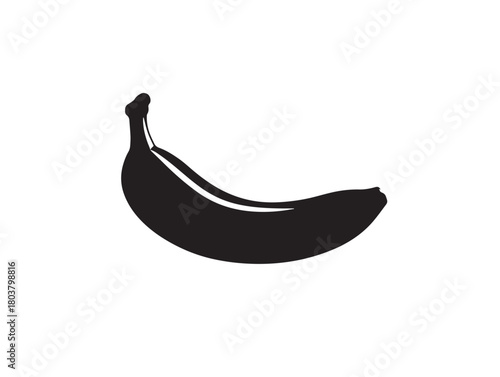 Banana silhouette icon vector illustration solid black white background