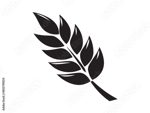Barley icon vector illustration solid black white background cereal crop
