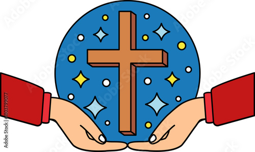two hand holding a cross
