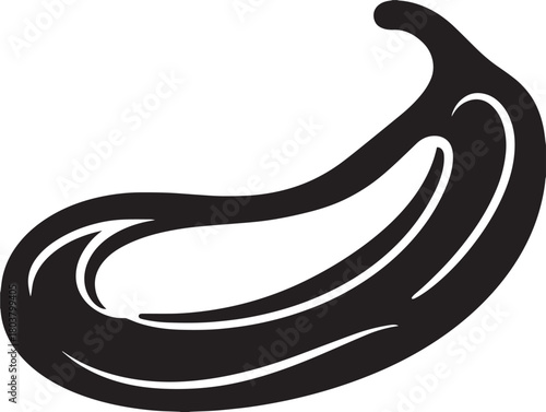 Bean icon vector illustration solid black white background plant based