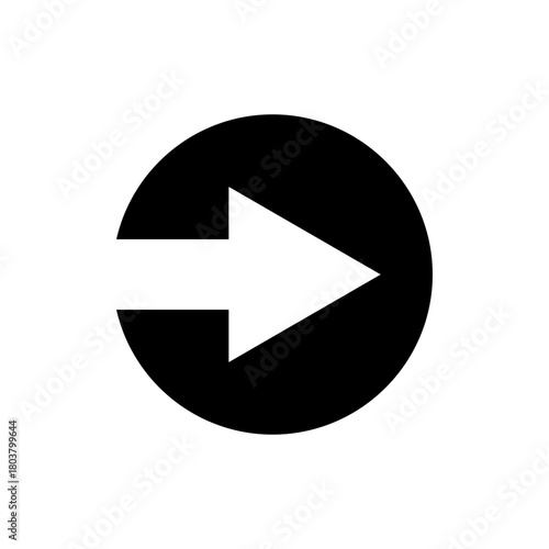 Right arrow symbol inside a black circle against a white background, representing navigation, next, forward, or play concepts for web and app design. Free Download Right arrow symbol inside a black circle against a white background, representing navigation, next, forward, or play concepts for web and app design. - GFXLoad