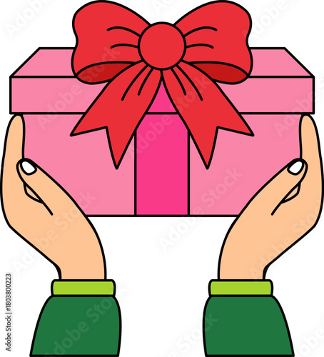 two hands holding a gift