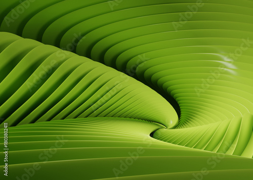 Vibrant Green 3D Ripple Texture with Organic Flow