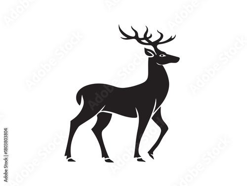 Wallpaper Mural Deer icon vector illustration solid black white background wildlife graphic Torontodigital.ca