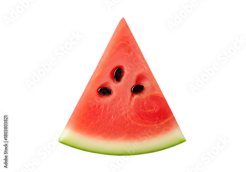 Fresh juicy slice of watermelon isolated on transparent background