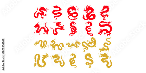 Chinese Dragon Mythical Silhouette