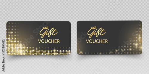 Blank Gift Cards and Vouchers with Red Ribbon Mockup Vector format