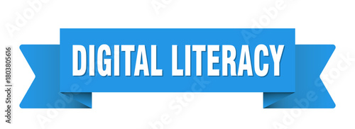 digital literacy ribbon isolated on transparent background. digital literacy ribbon
