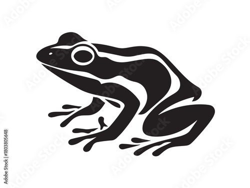 Frog icon vector illustration solid black white background amphibian design