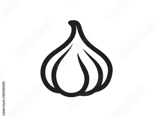 Garlic icon vector illustration solid black on white background
