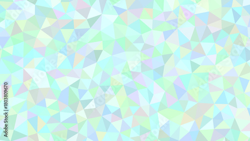 A mesmerizing mosaic of pastel hues, where light blue, green, and purple triangles converge in a harmonious dance of geometric abstraction