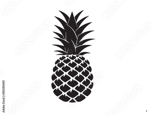 Pineapple icon vector illustration solid black white background sweet symbol