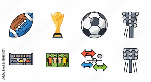 Soccer and Football Icons A Collection of Sports Symbols and Illustrations