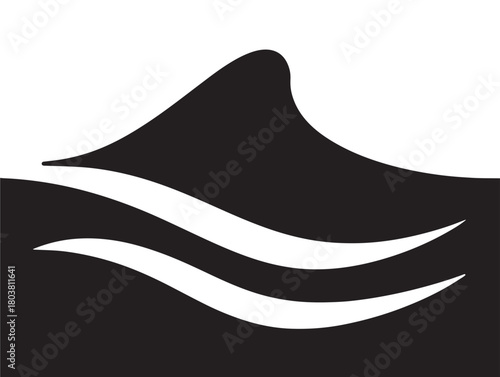 Sand dune icon vector illustration solid black on a white background
