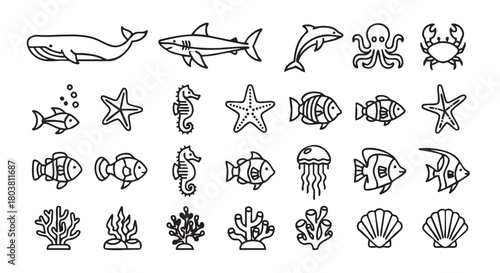 Under the Sea Ocean Life Seamless Pattern with Whale Shark and Coral