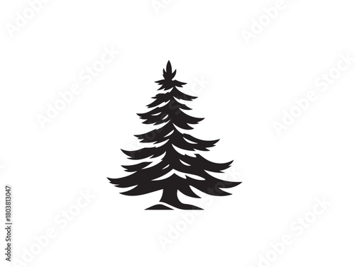 Spruce tree icon vector illustration solid black on a white background