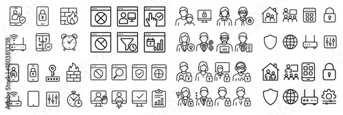 Technology and healthcare icons set