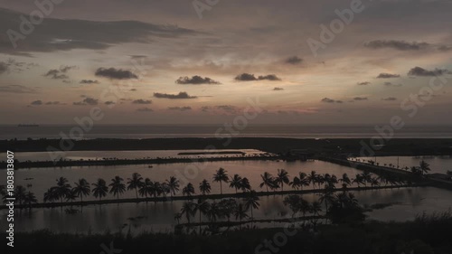 sunset over the river