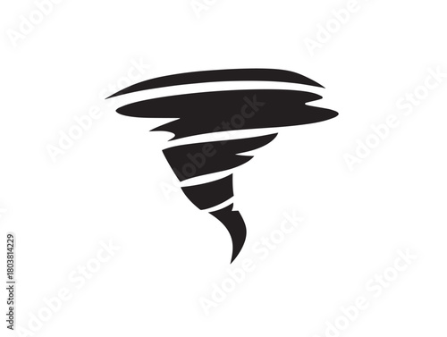 Tornado icon vector illustration solid black on a white background