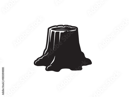 Tree stump icon vector illustration solid black on a white background