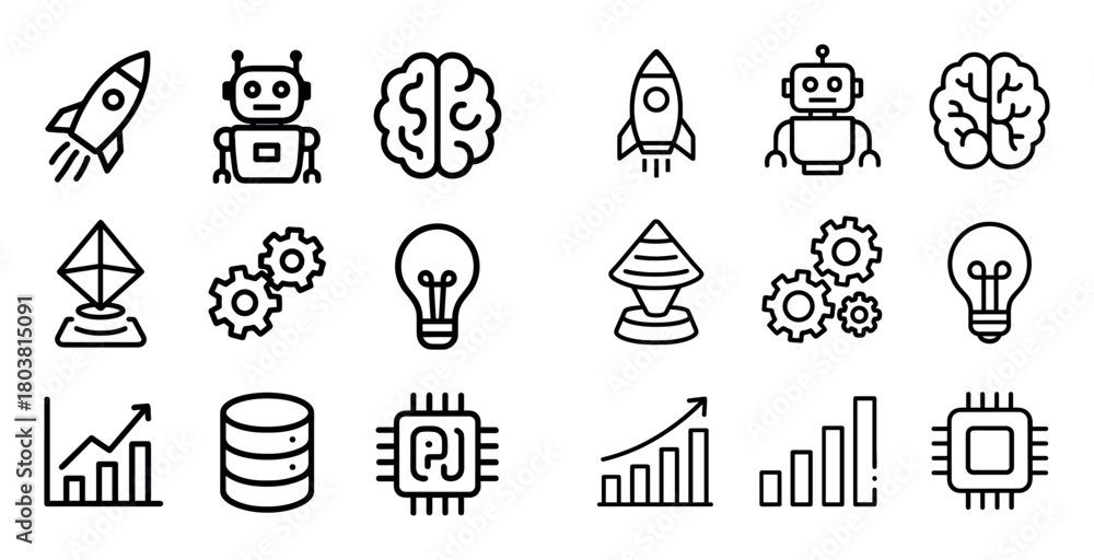 Fototapeta premium Minimalist Innovation Icons